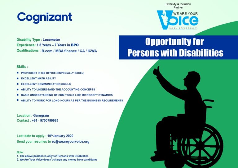 Cognizant jobs for Persons with Disabilities