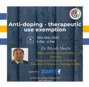 Anti-Doping - Therapeutic use exemption - 28th May 2020. Live on Facebook and Zoom.